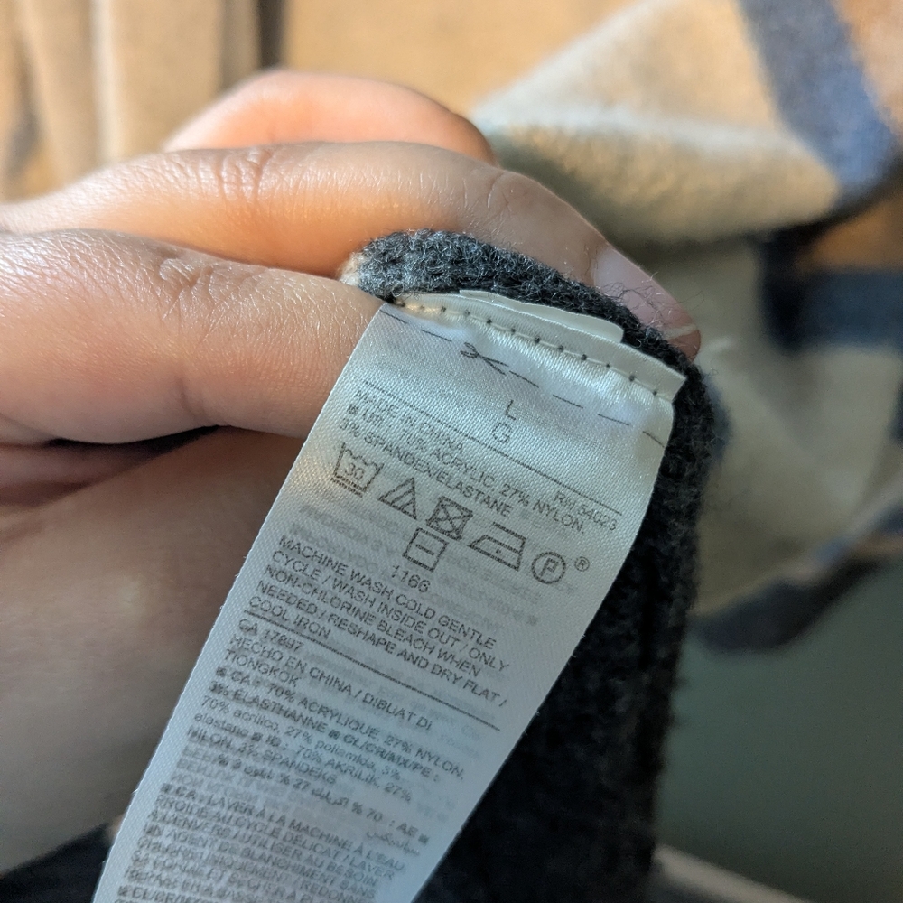 Old Navy Blue, Cream & Tan Striped Open-Front Cardigan - Picture 2 of 3